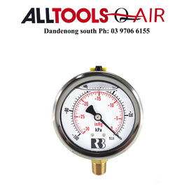 Liquid filled Vacuum Gauge 63mm 0 to -100kpa (0 to -30inHg) 1/4 bsp Bottom mount P/n 1613850E +$10.60 Postage