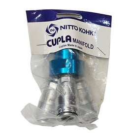 Nitto Kohki Manifold - 3 Way with Genuine Nitto 200 series one touch couplings P/n CXXX00046 + $11.00 Postage