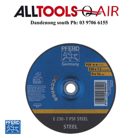 PFERD GRINDING WHEEL GP DEPRESSED CENTRE - STEEL x 10  - 230MM p/n 62023634