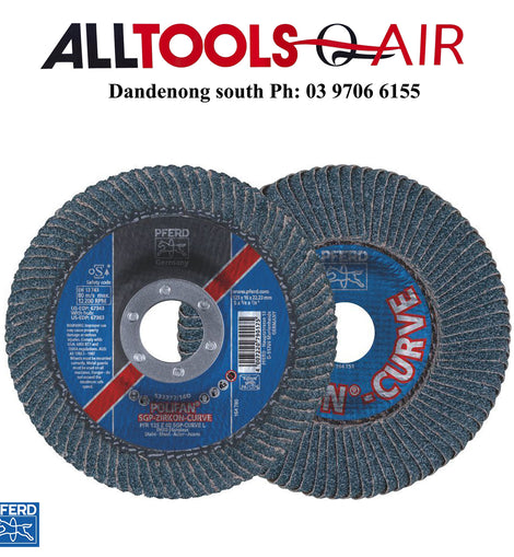 PFERD POLIFAN FLAP DISC SGP ZIRCONIA - STEEL / INOX PFR 125 Z 40 SGP-CURVE L P/N 67689062