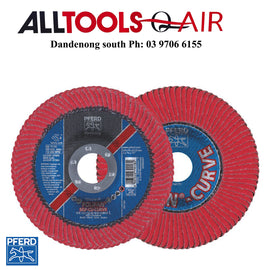 PFERD POLIFAN FLAP DISC SGP CERAMIC - STEEL / INOX PFR 125 CO 60 SGP-CURVE L P/N 67689066
