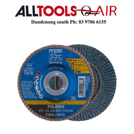 PFERD 80G POLIFAN FLAP DISC GP ZIRCONIA - PFC 125 Z 80 PSF P/N 67770128