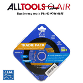 PFERD CUT-OFF WHEEL TRADIE PACK - G/P - 10PK ULTRA THIN - CLASSIC STEELOX (5") 125MM X 1MM P/n 69902634