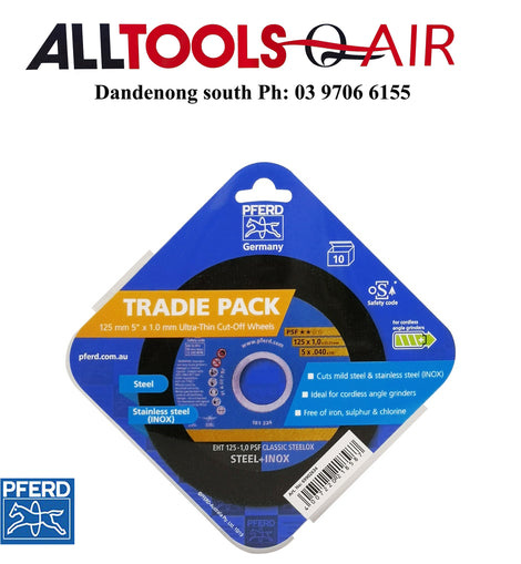 PFERD CUT-OFF WHEEL TRADIE PACK - G/P - 10PK ULTRA THIN - CLASSIC STEELOX (5