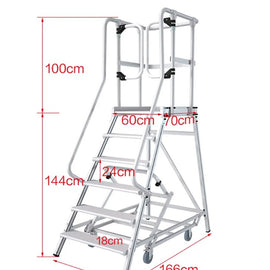 Monstar Pro 6 Steps Aluminium Rolling Platform - Order Picker Ladder - 200kg Rated + $44.00 Delivery to metro areas
