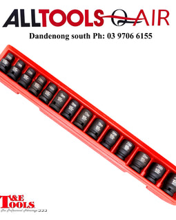 T&E Tools 14Pc. 1/2"Dr. 12Pt Metric Standard Impact Socket Set 38mm Long P/n 98412A inc Free Delivery