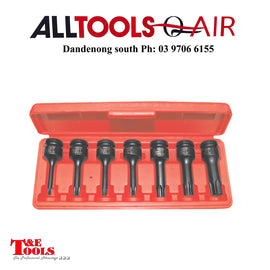 T&E TOOLS 7 Piece 1/2" Drive Torx-r Impact Sockets T30-T70 P/n 98802 + $10.60 Postage