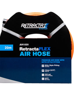 Macnaught Retracta FLEX Hose 3/8" x 20m with Nitto Style Coupler P/n AH1020