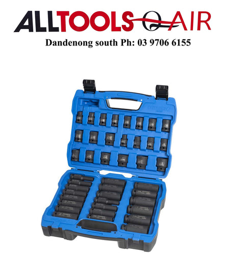 KINCROME DEEP/STD IMPACT SOCKET SET 42 PIECE 1/2