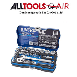 KINCROME LOK-ON™ SOCKET SET 26 PIECE 1/4” & 3/8” DRIVE - METRIC P/N K27030 INC FREE DELIVERY