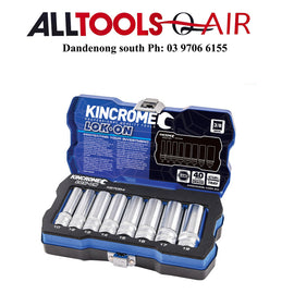 KINCROME LOK-ON™ SOCKET SET 8 PIECE 3/8" DRIVE - METRIC P/N K27054 INC FREE DELIVERY