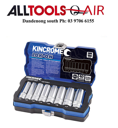 KINCROME LOK-ON™ SOCKET SET 8 PIECE 3/8