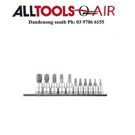 KINCROME TORX® SOCKET SET SHORT SERIES 11 PIECE 1/4 & 3/8" DRIVE P/N K5025