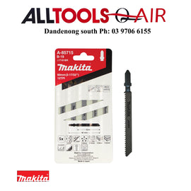 Makita Wood Jigsaw Blade B-19 HCS 90mm x 12tpi / Fine Reverse / Wood & Laminate 3-50mm - 5 pack P/n A-85715 + $5.50 Postage