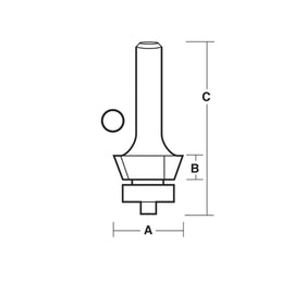 Carbitool  2 Flute Bevel Trim Bit 19.3mm x 30 deg With Bearing P/n T192.30 B+ $10.60 Postage