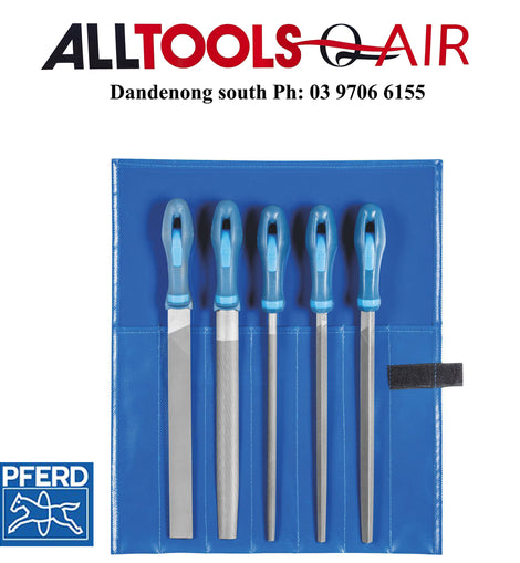 PFERD 5PC 3rd CUT (Smooth) FILE SET  IN ROLL CASE P/N 11801543 INC FREE DELIVERY