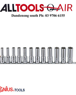 Genius 12 Piece 1/2" Dr. Metric Deep Hand Socket Set P/n GD-412M + $13.50 Postage