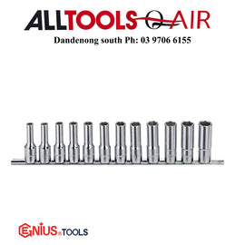 Genius 12 Piece 1/2" Dr. Metric Deep Hand Socket Set P/n GD-412M + $13.50 Postage