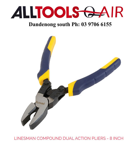 Linesman Compound Dual Action Pliers - 8 Inch P/n IMPCPL8 + $10.60 postage