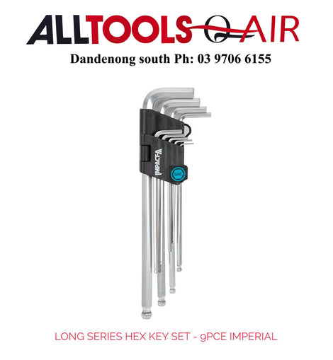 9Pce IMPERIAL-Long Series Hex Key Set -P/n IMPHKS9PI + $10.60 postage