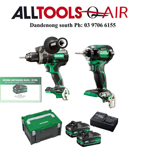 HiKOKI KC36DC(HRZ) 36V 5.0Ah/2.5Ah Li-Ion Cordless Brushless 2pce Combo Kit