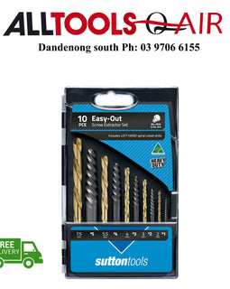 Sutton 10 Pce Screw Extractor Set With L/H Drills – Easy-Out P/n M603S20L
