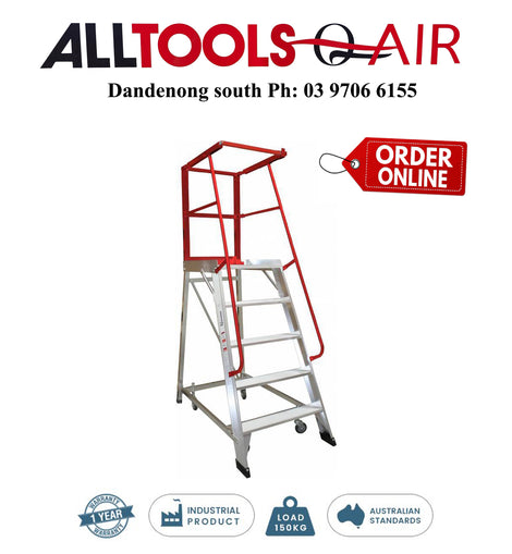 Monstar 5 Step Order Picker Ladder  - 150kg rated - 1.39m P/n MONOP5 + $44.00 Delivery to metro areas