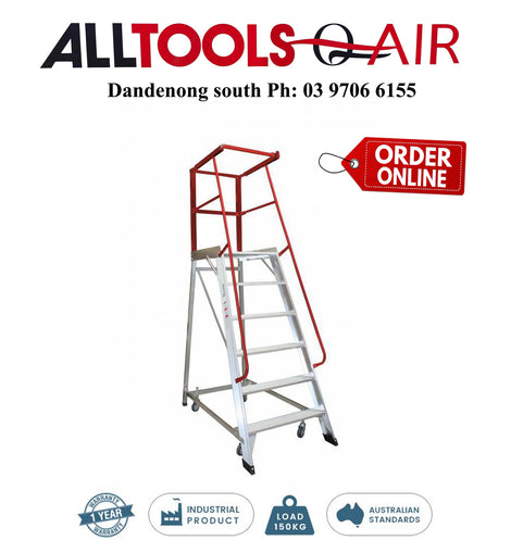 Monstar 6 Step Order Picker Ladder  - 150kg rated - 1.66m P/n MONOP6 + $44.00 Delivery to metro areas