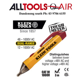 Klein Non-Contact Voltage Tester Pen, Dual Range, 12-1000 V AC or 48-1000 V AC P/n NCVT-2