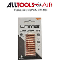 UNIMIG BINZEL STYLE CONTACT TIPS 0.8MM PACK OF 10 P/n PCT0008-08
