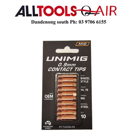 UNIMIG BINZEL STYLE CONTACT TIPS 0.9MM PACK OF 10 P/n PCT0008-09