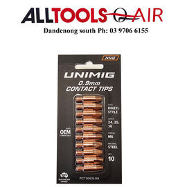 UNIMIG BINZEL STYLE CONTACT TIPS 0.9MM PACK OF 10 P/n PCT0009-09