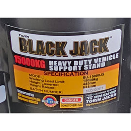 Black Jack 15 Ton Heavy Duty Jack Stand (sold each) P/n BJ-15000JS