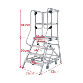 Monstar Pro 4 Steps Aluminium Rolling Platform - Order Picker Ladder - 200kg Rated + $44.00 Delivery to metro areas