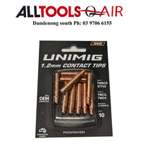 UNIMIG TWECO STYLE CONTACT TIPS 1.2MM FOR ALUMINIUM PACK OF 10 P/n PWGA14AH364