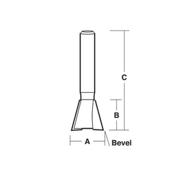 Carbitool 2 Flute – Dovetail Bit 14.3MM TCT 1/2 SHK P/n T1018-1/2 +$10.60 Postage