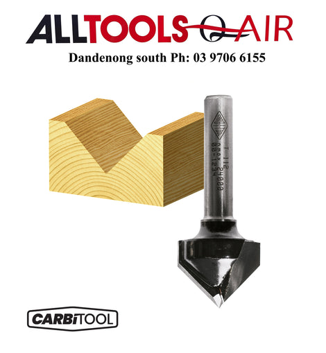 Carbitool 2 Flute – VEE GROOVE BIT 31.3 X 90 DEG TCT 1/2 P/n T128-1/2+$10.60 Postage
