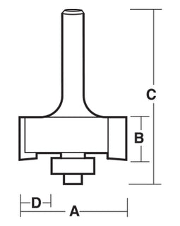 Carbitool 2 Flute – 6.35mm Depth Carbide Tipped Rebating Bit with Bearing P/n T1708B + $10.60 Postage