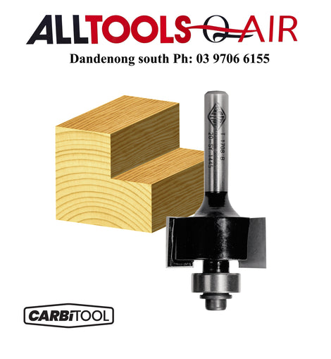 Carbitool 2 Flute – 15.90mm Depth Carbide Tipped Rebating Bit with Bearing P/n T1720B1/2 + $10.60 Postage