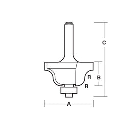 Carbitool  2 Flute – 6.35mm Radius Roman Ogee Bit with Ball Bearing – Carbide Tipped P/n T5708B1/2+ $10.60 Postage