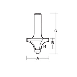 Carbitool  2 Flute – 7.9mm Radius Beading Bit with Ball Bearing – Carbide Tipped P/n T610B+ $10.60 Postage