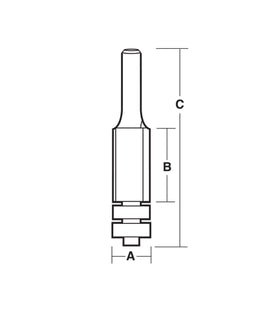 Carbitool  2 Flute – 12.70mm Flush Trimming Bit with Double Ball Bearing Guide – Carbide Tipped P/n T8016BB + $10.60 Postage