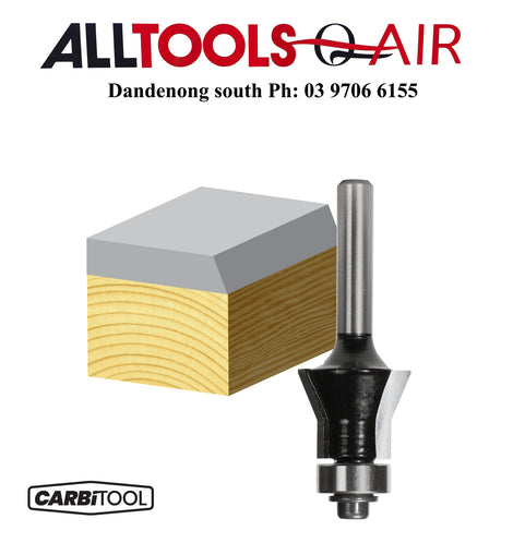 Carbitool  2 Flute – 19mm Comb Flush & Bevel Trimming Bit with Ball Bearing Guide-Carbide Tipped P/n T9122B + $10.60 Postage