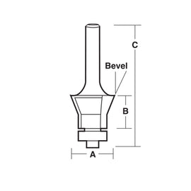 Carbitool  2 Flute – 22.20mm Comb Flush & Bevel Trimming Bit with Ball Bearing Guide-Carbide Tipped P/n T9130B + $10.60 Postage