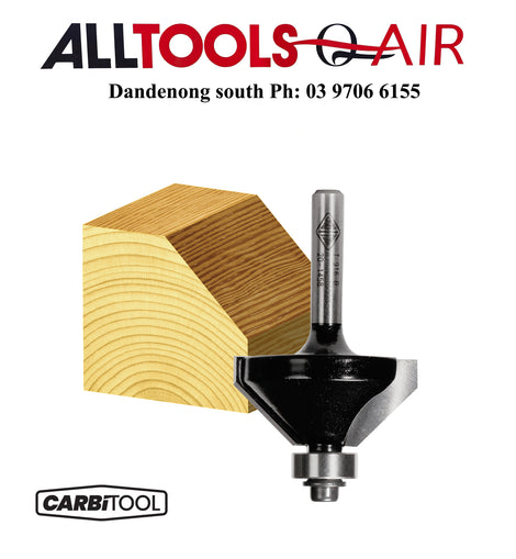 Carbitool  2 Flute – 35mm Chamfering Bit with Ball Bearing Guide – 45° – Carbide Tipped P/n T916B+ $10.60 Postage