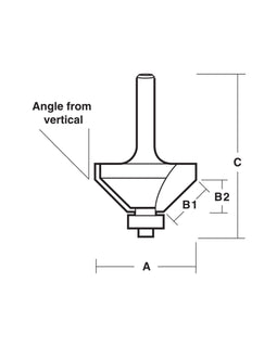 Carbitool  2 Flute – 57.10mm Chamfering Bit with Ball Bearing Guide – 45° – Carbide Tipped P/n T924B1/2+ $10.60 Postage