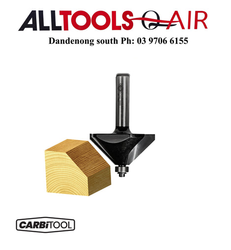 Carbitool  2 Flute – 47.60mm Chamfering Bit with Ball Bearing Guide – 45° – Carbide Tipped P/n T920B1/2+ $10.60 Postage