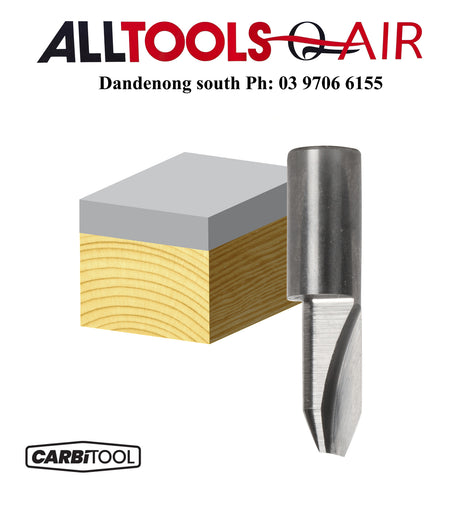 Carbitool  Single Flute – 6.35mm Comb Flush & 22° Bevel Trimming Bit – Solid Carbide P/n TBDX22 + $10.60 Postage