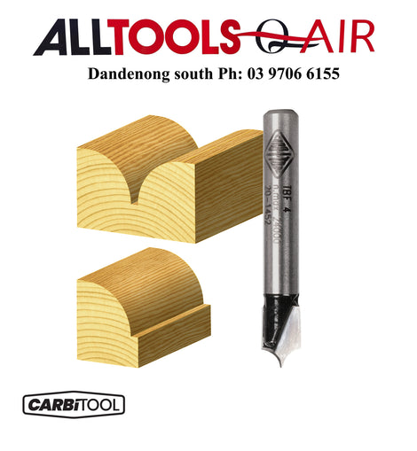 Carbitool  2 Flute – 6.35mm Radius Beading Bit Fine Point – Carbide Tipped P/n TBF8 + $10.60 Postage