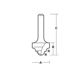 Carbitool  2 Flute – 4.0mm Radius Classical Bit – Carbide Tipped P/n TC10+ $10.60 Postage